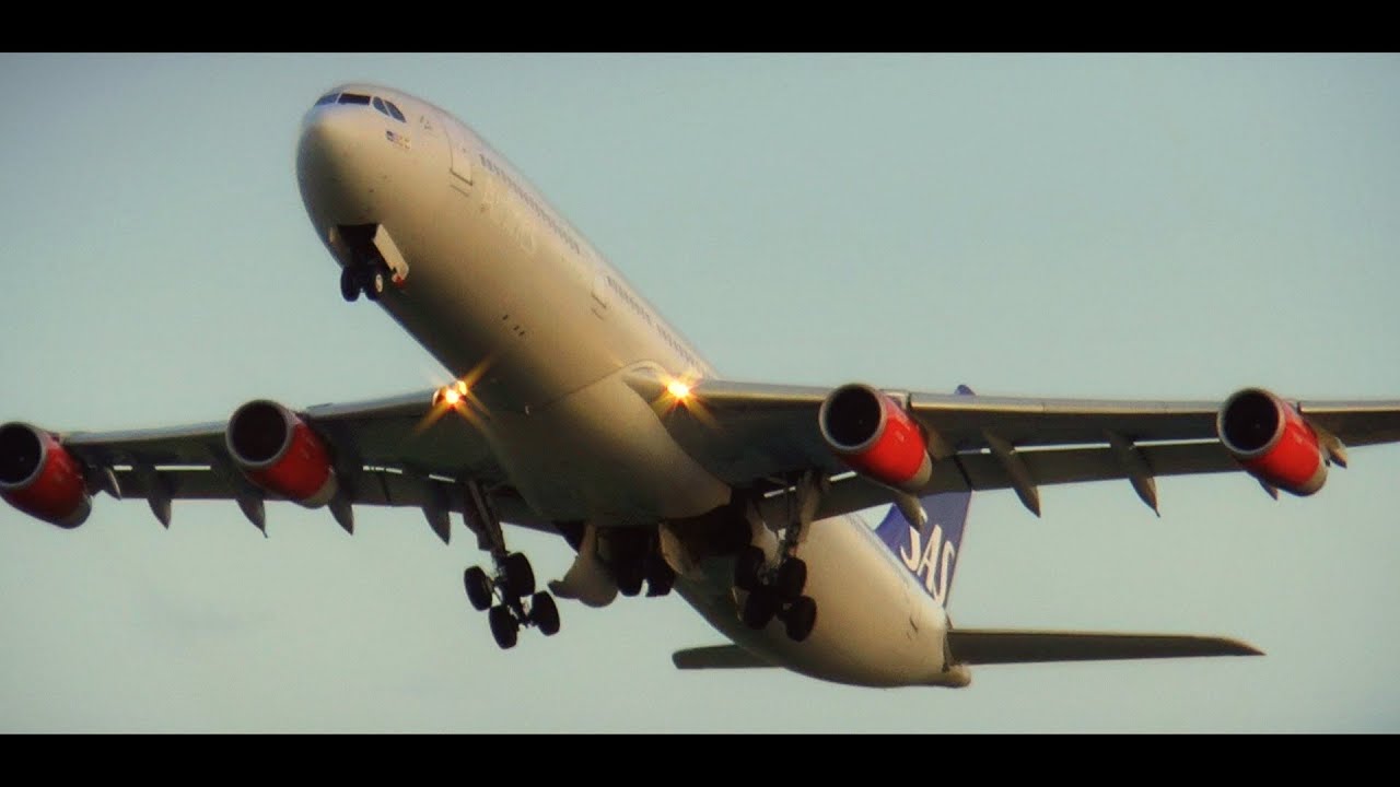 SAS Airbus A340-300 Takeoff at Copenhagen Kastrup Airport!
