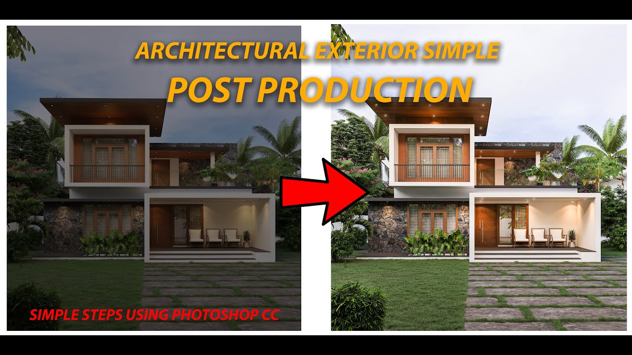 HOW BEAUTIFY YOUR HOME #exterior  USING #photoshop #home #tutorial #postproduction #simple #3d
