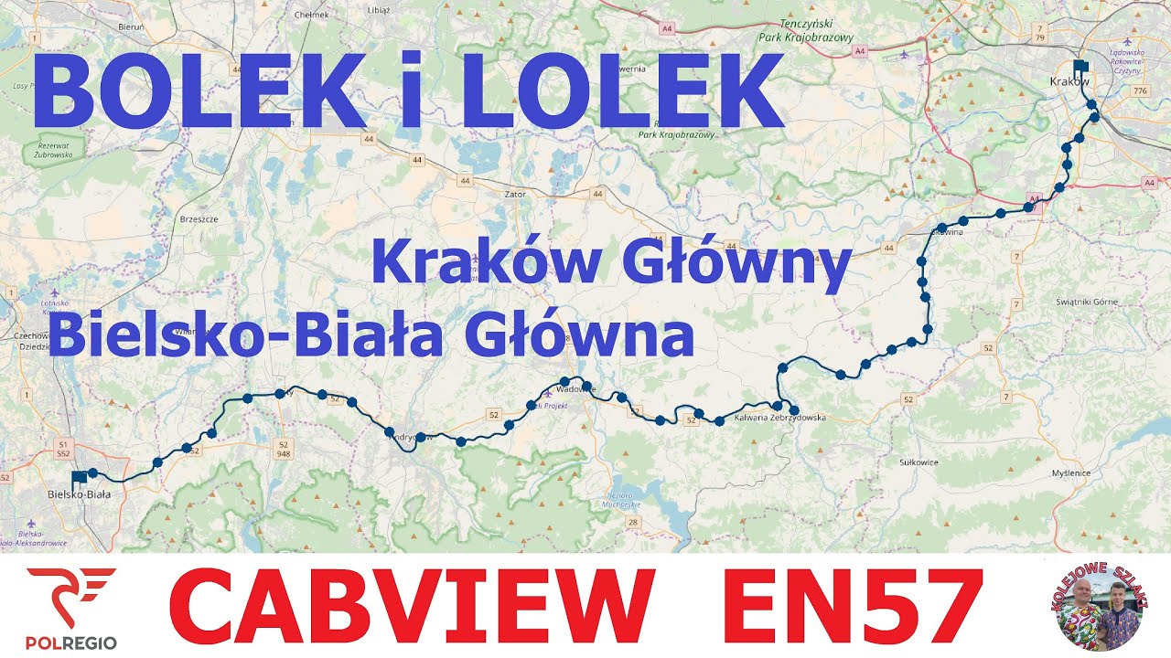 BOLEK I LOLEK Kraków - Bielsko-Biała [EN57 CabView4K] #polregio