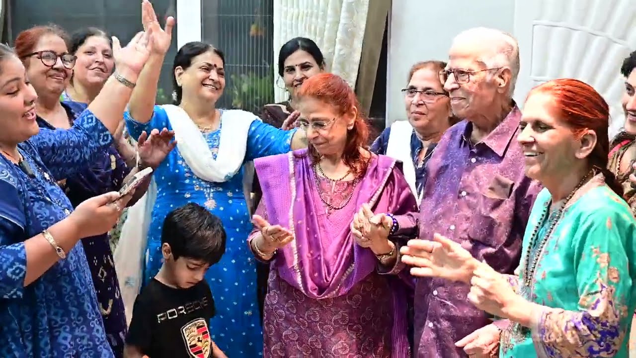 Mauj with Dada Mumma at Lord GeetaShyam Niwas Ahmedabad