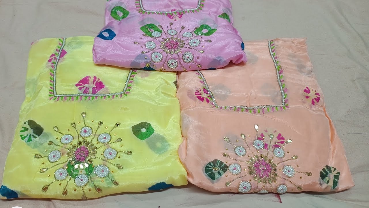 बहुत ही प्यारे ❤️हैंड वर्क में ऑर्गेजा ❤️और जाम कॉटन के सूट ☎️  94663-86971 🙏🙏