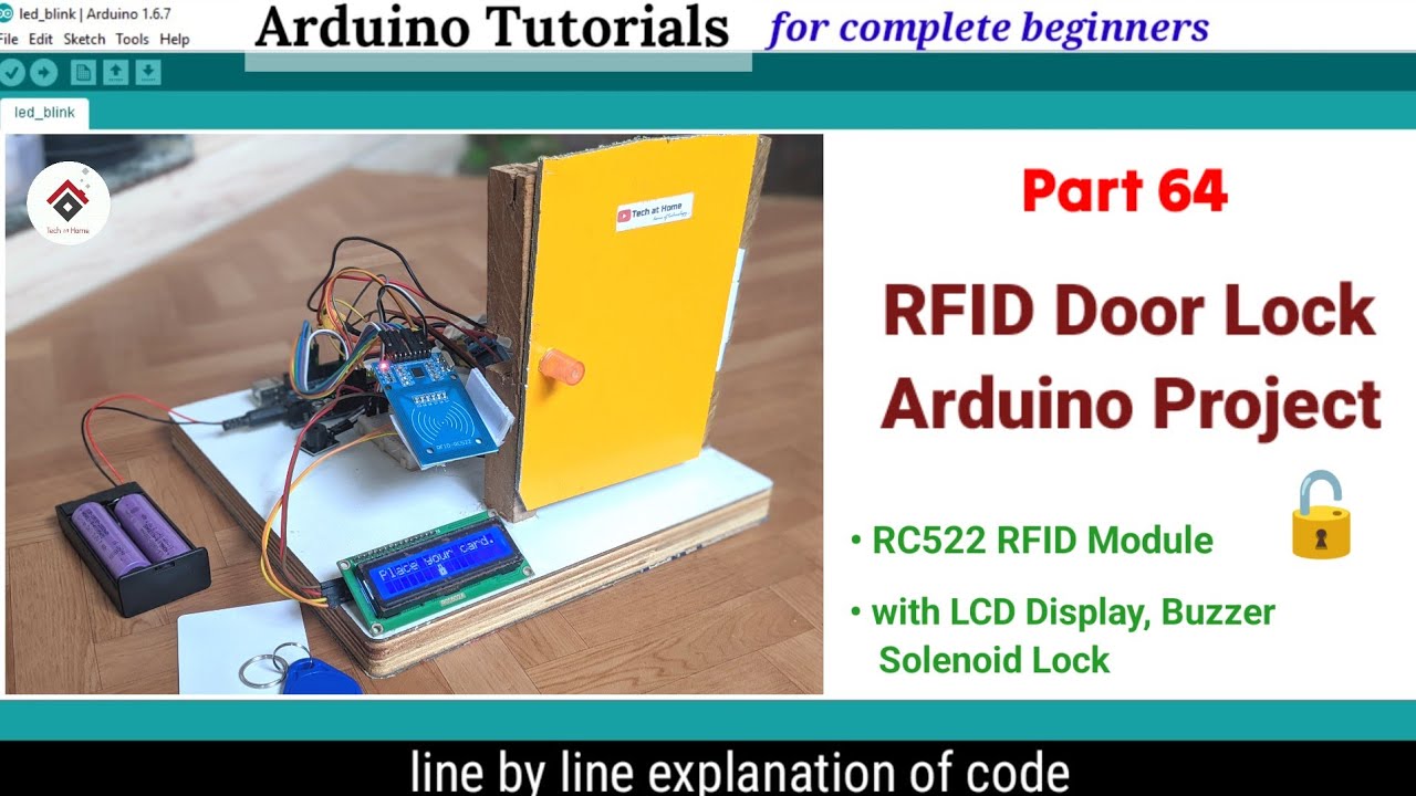 Проект дверного замка RFID с использованием Arduino, RC522 и соленоидного замка 🔒[с КОДОМ] | Умны...