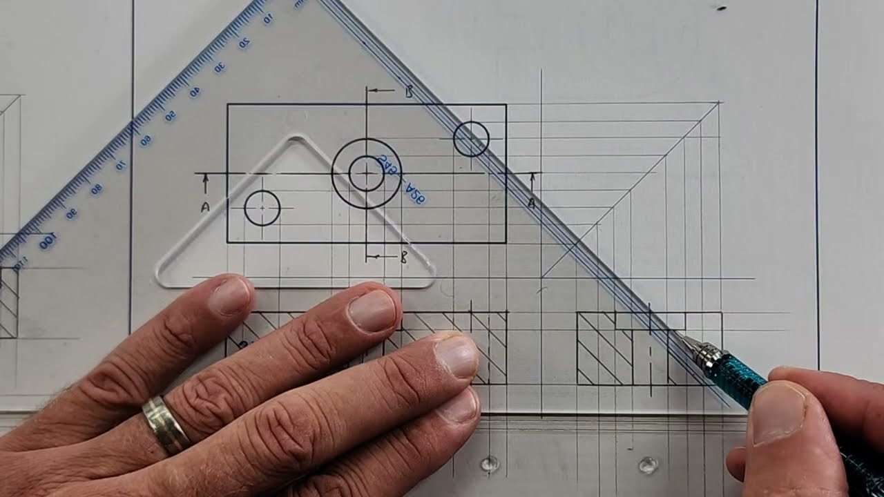 HOW TO draw a THIRD ANGLE Orthographic Projection - HSE | Page 6-6 | Grade 10