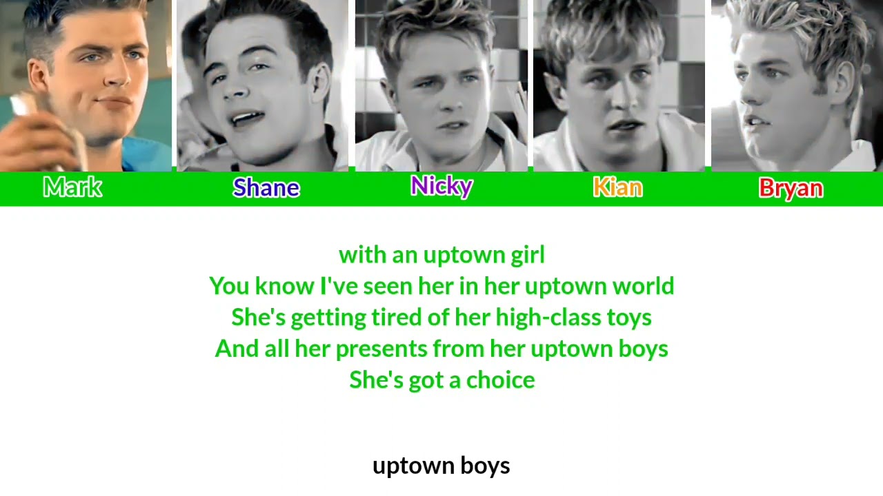 Westlife - Uptown Girl Color coded lyrics