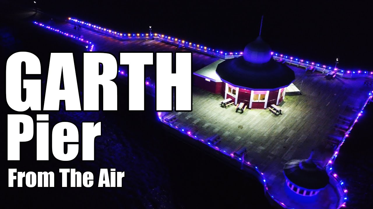 Garth Pier (Bangor) Midwinter Lights From The Air - North Wales at Christmas 2022 - Night Flying