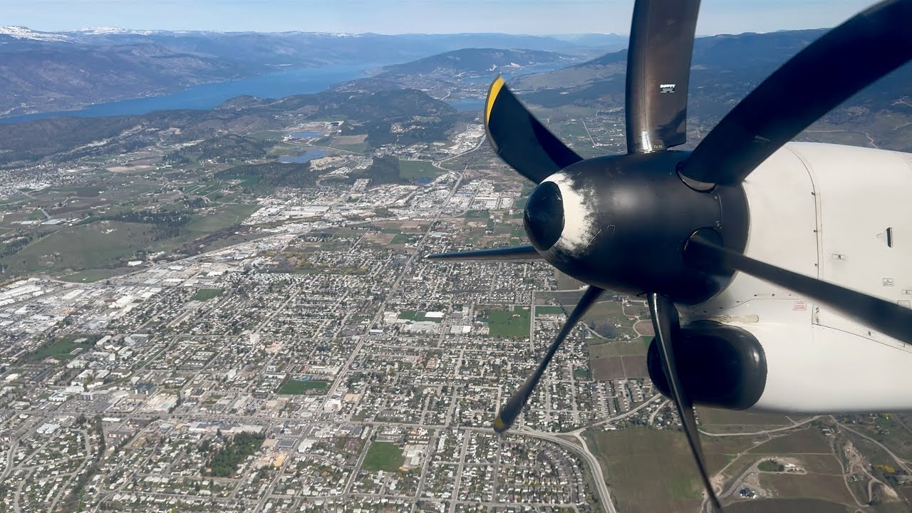 DASH 8 Q400 Onboard Takeoff | Kelowna International Airport YLW