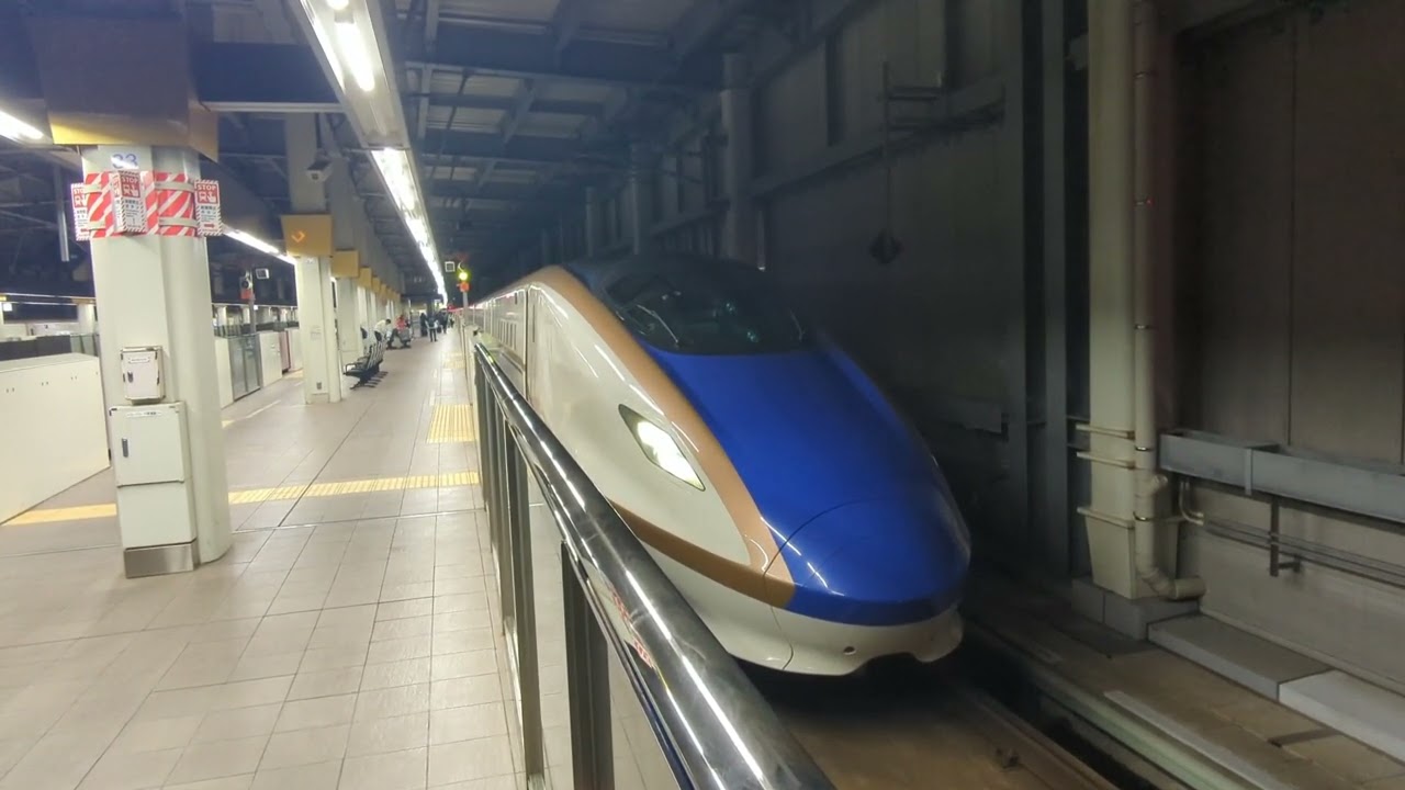 2026年2月15日北陸新幹線金沢(駅)14番のりば3513Eかがやき513号(金沢·)敦賀行き着発 E7系F3編成(622Eあさま622号→)3513Eかがやき513号→(回送列車)回送3513E
