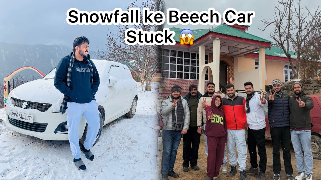 Narkanda Part-2 | Snowfall me Car Phas Gayi 😱❄️ #narkanda #snow #snowfall #manali #himachal #viral 