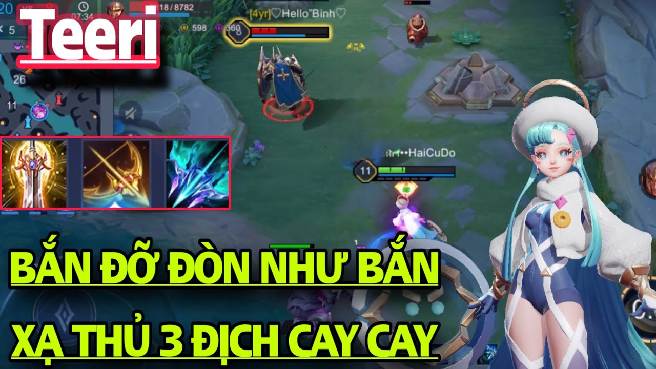TEERI Liên Quân || Trang Bị và Bảng Ngọc Mạnh Nhất Bắn Đỡ Đòn Mà Như Xạ Thủ Khiến 3 Địch Cay Cay