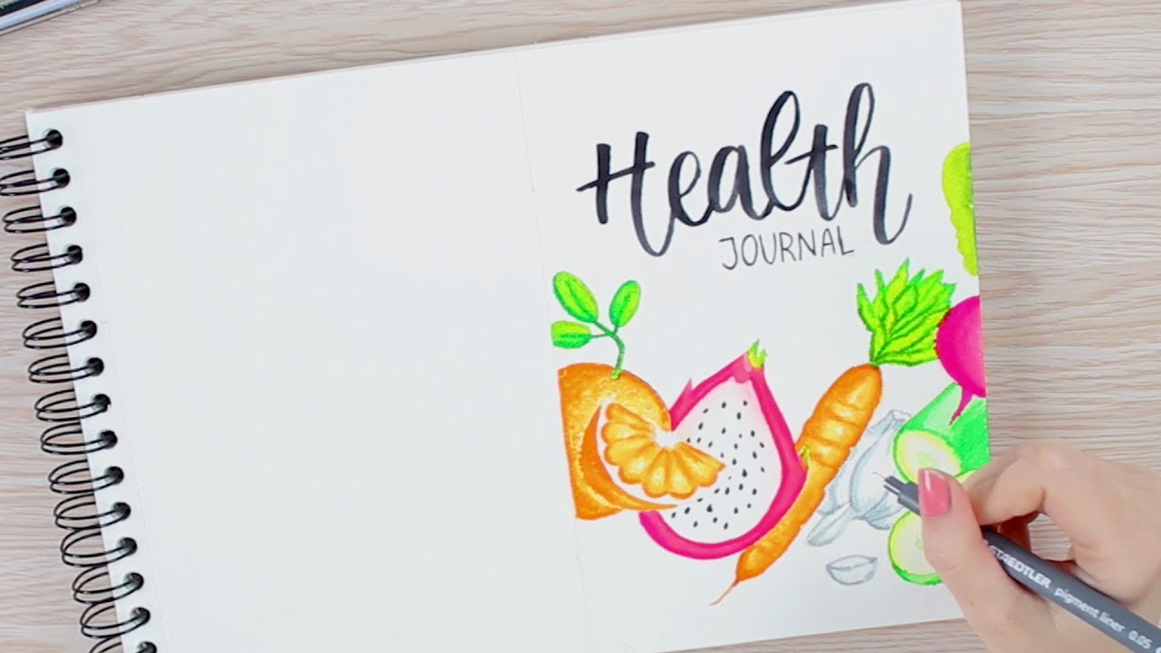 Health Journal Cover gestalten | Healthy Monday | Karin Brushmarker Pro || Foxy Draws