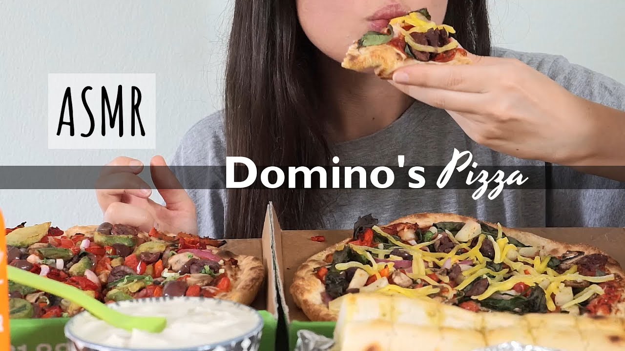ASMR Eating Sounds: Domino’s Pizza | Whispered Mukbang