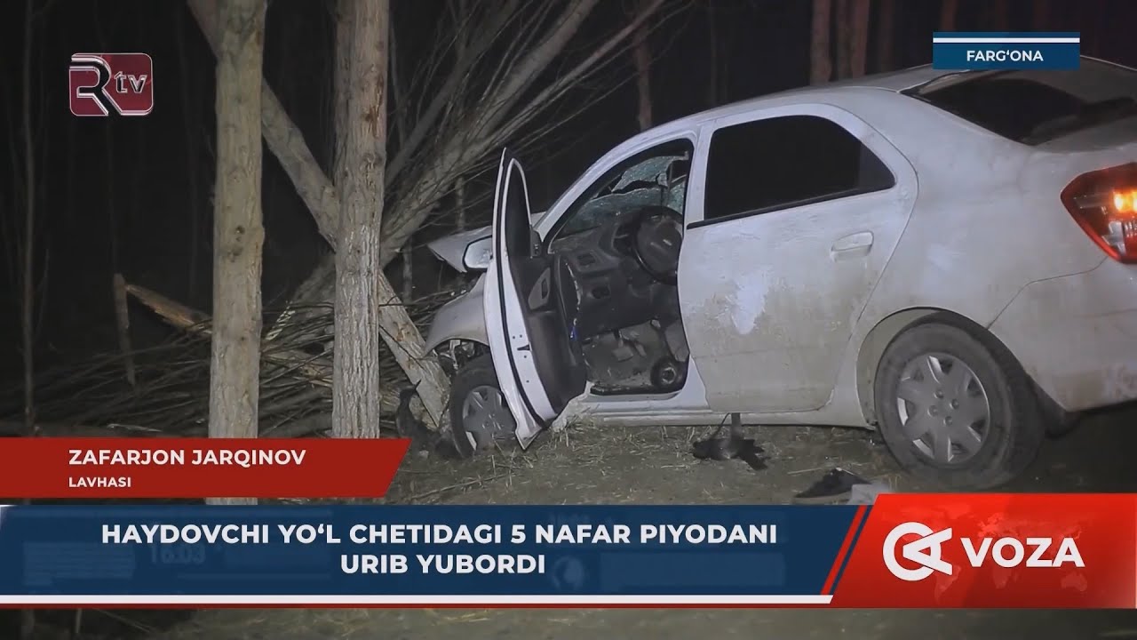 Haydovchi yoʻl chetidagi 5 nafar piyodani urib yubordi