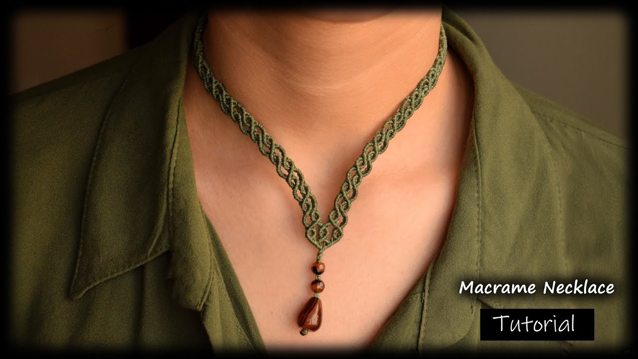 Macrame  Tutorial | DIY Macrame  Necklace with stone | Easy Macrame Tutorial