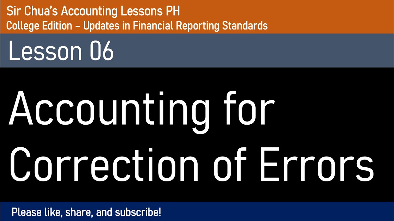 Accounting for Correction of Errors