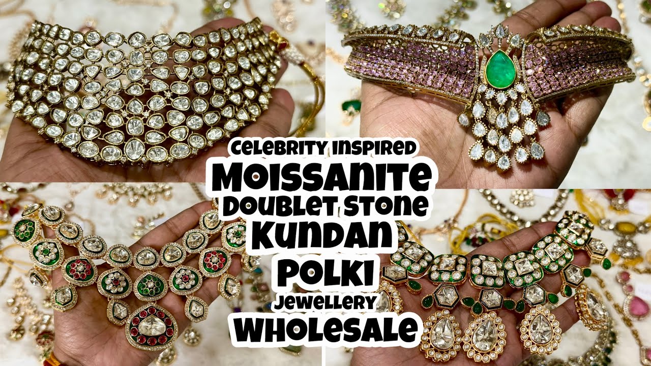 High End Moissanite, Pachi Kundan, Doublet Stone Jewellery Wholesale |TrendyCelebrity Bridal Jewelry