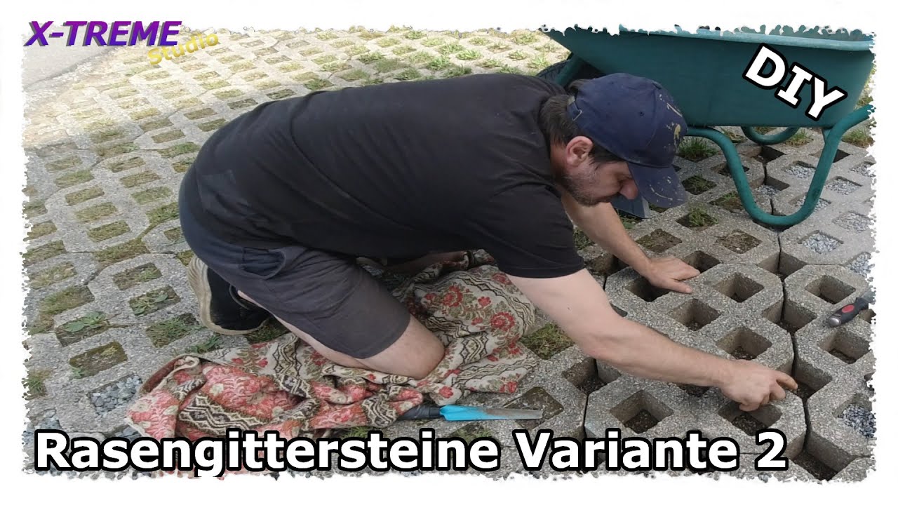 Rasengittersteine säubern und neu befüllen Variante 2