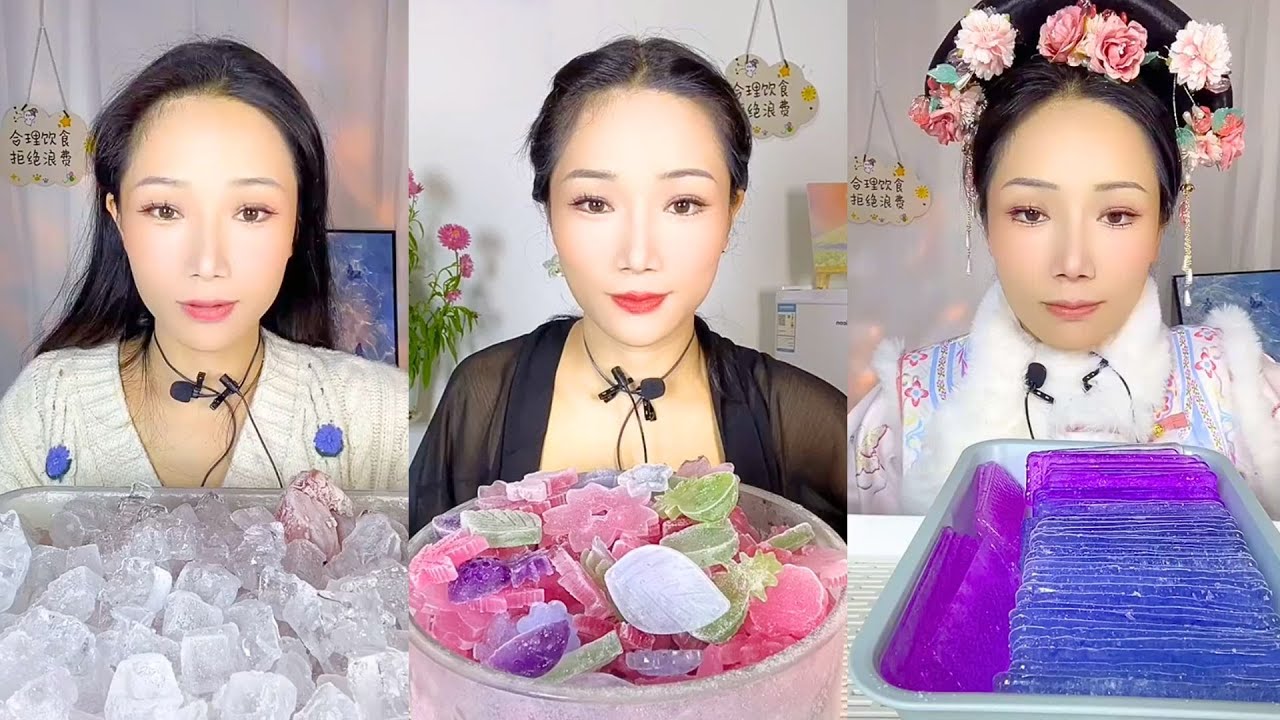 ASMR Colorful Ice Mukbang Eating Show | Satisfying Crunch & Relaxing Sounds | #174