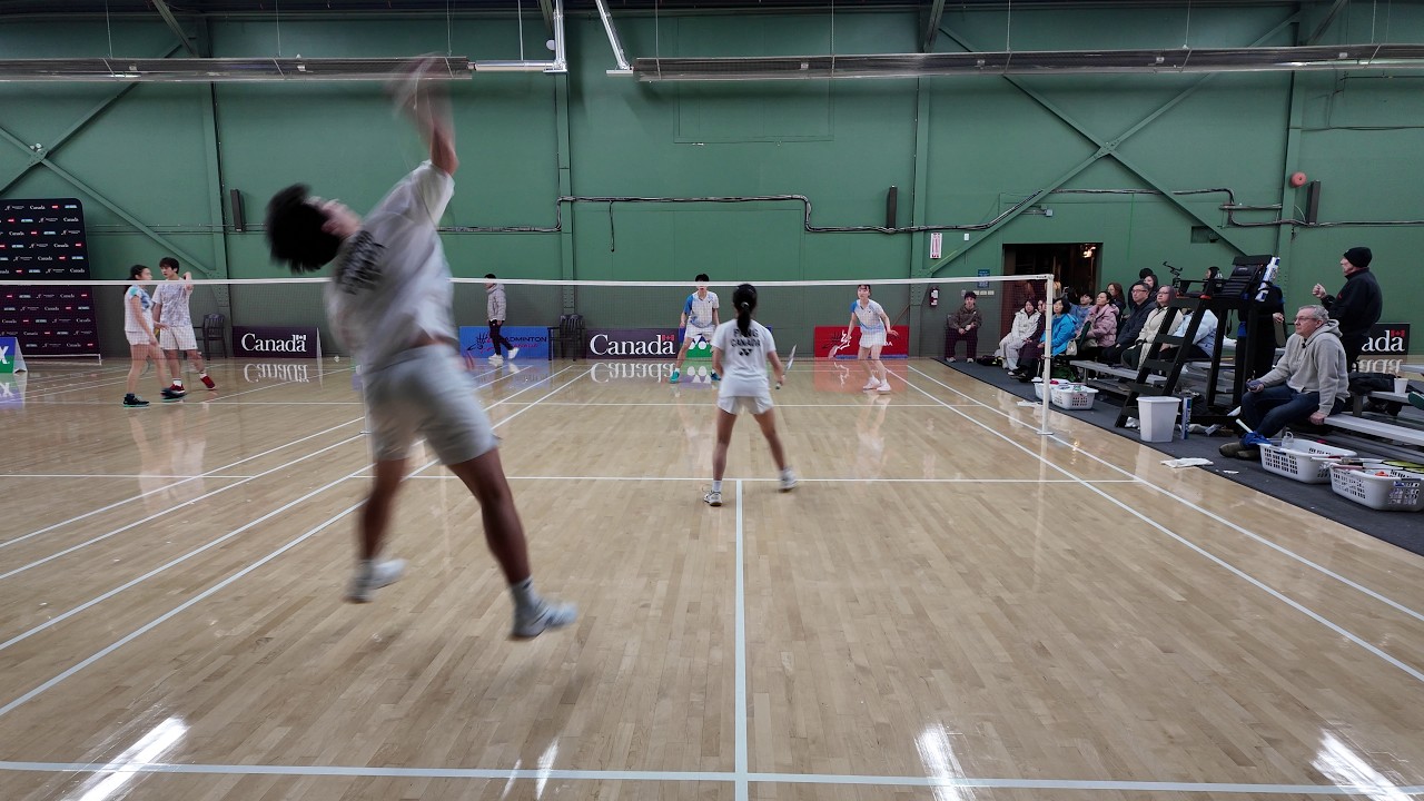 Semi Final--MXD U19--Allan Crawford+Warmmy Wong Vs Ryan Chen+Julia Dang--Junior Elite Badminton.