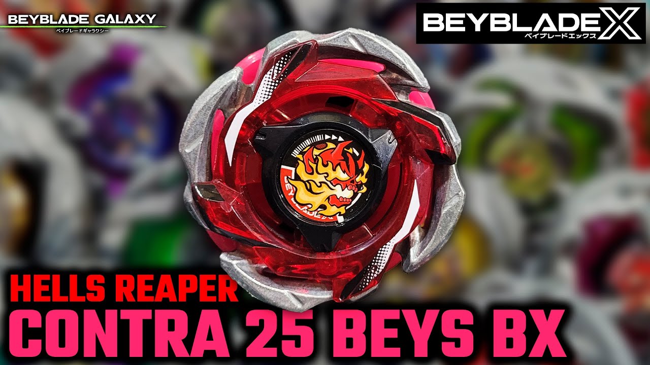 HELLS REAPER T4-70K contra 25 Beyblades da linha BX [Beyblade X ベイブレードX]