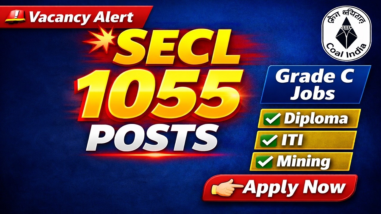 SECL Recruitment 2026 🔥 | 1055 Vacancy | 10th Pass Job | Apply Now | SECL Vacancy 2026 Apply Online