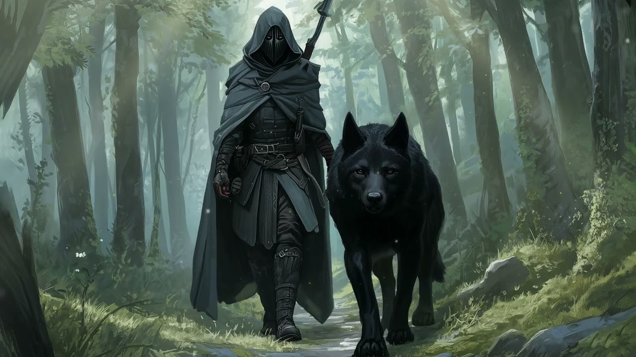 Knight of the Shadows 🗡️ Dark Forest Ambience with Wolf Companion & Ambient Music