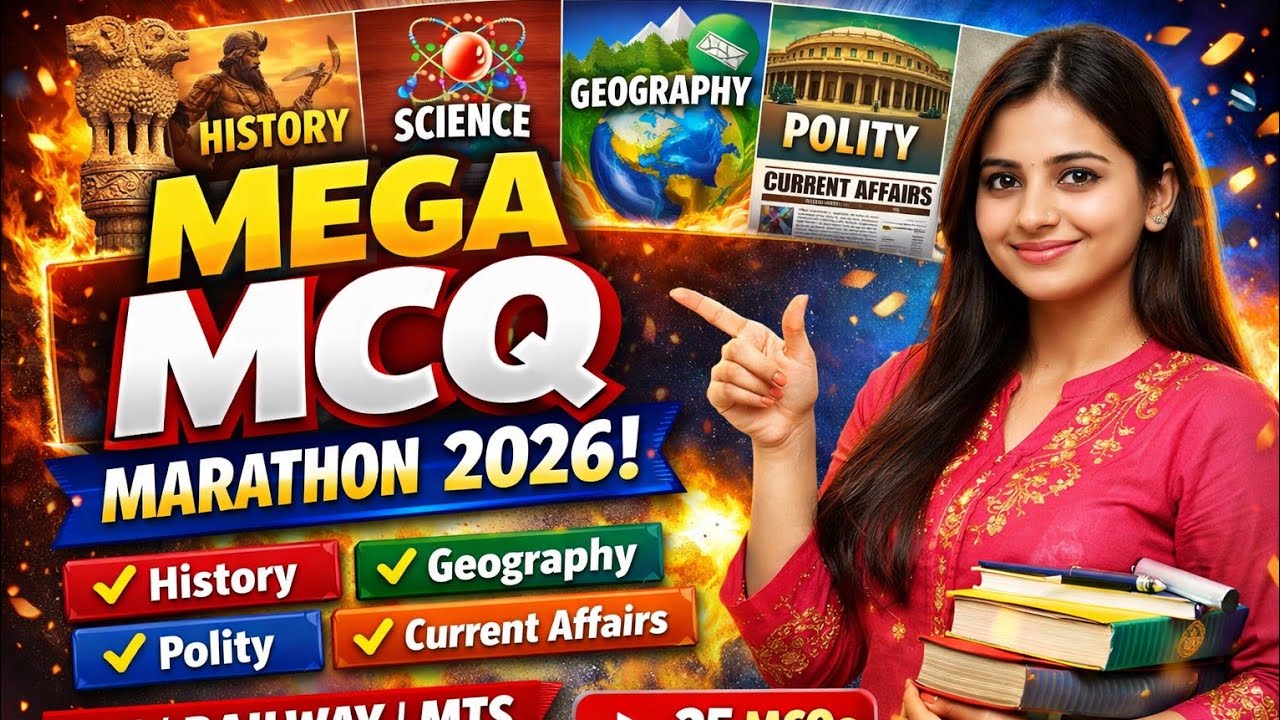 🔥Mega MCQ Live Class 2026 | History + Science + Geography + Polity + Current Affairs | SSC