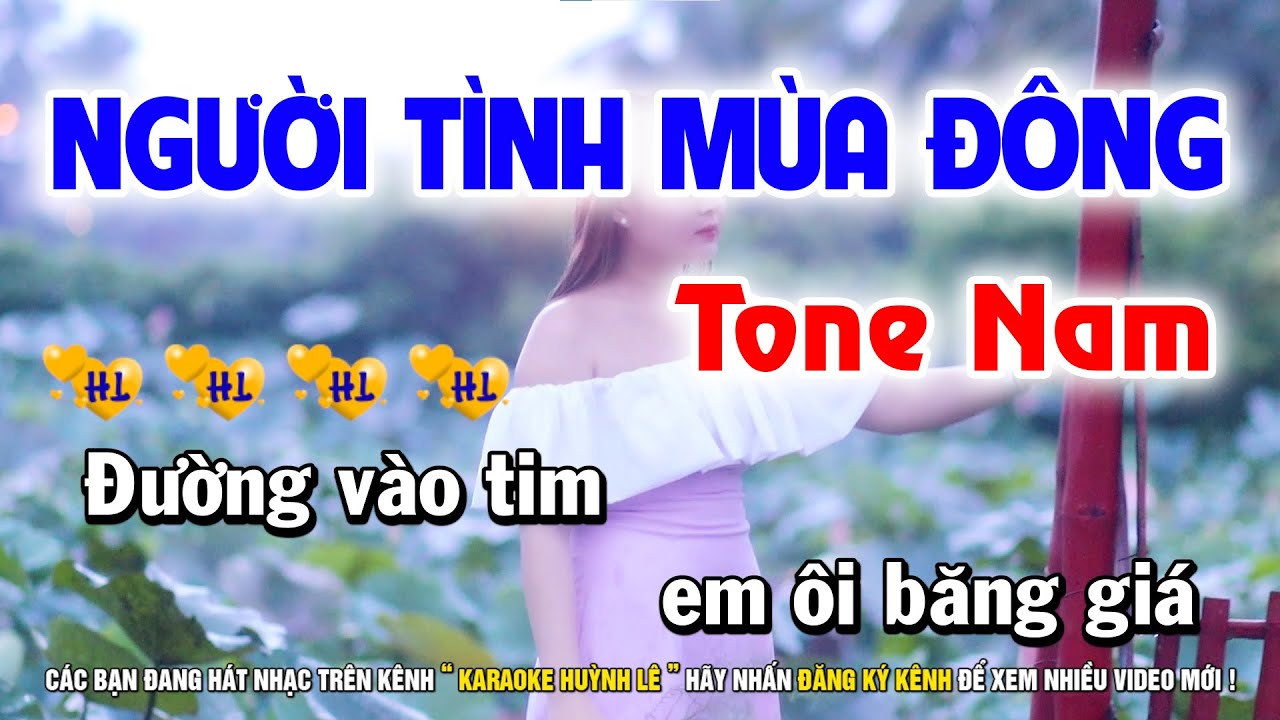 Karaoke Người Tình Mùa Đông - Tone Nam Cha Cha | Nhạc Sống Huỳnh Lê