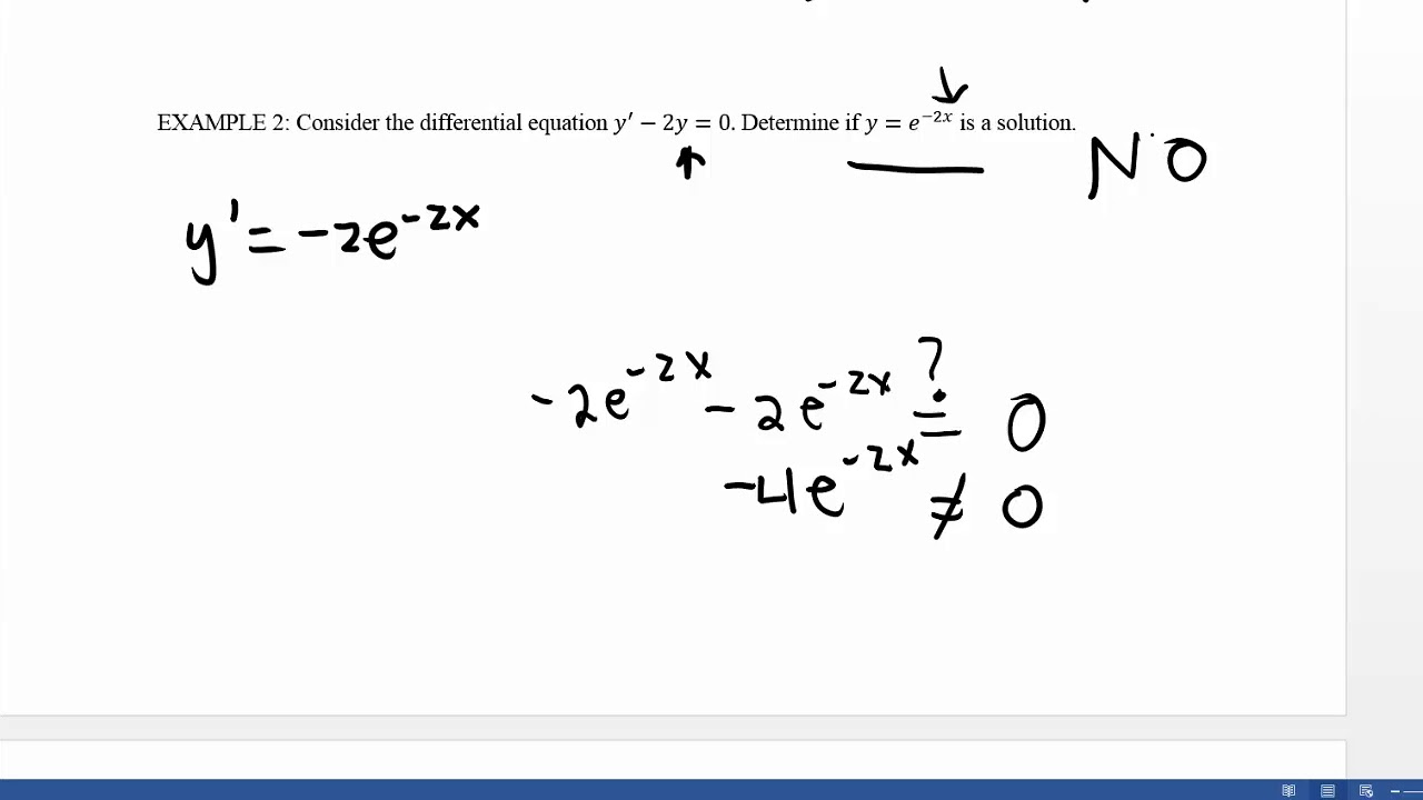 Solutinos to Differetial Equations