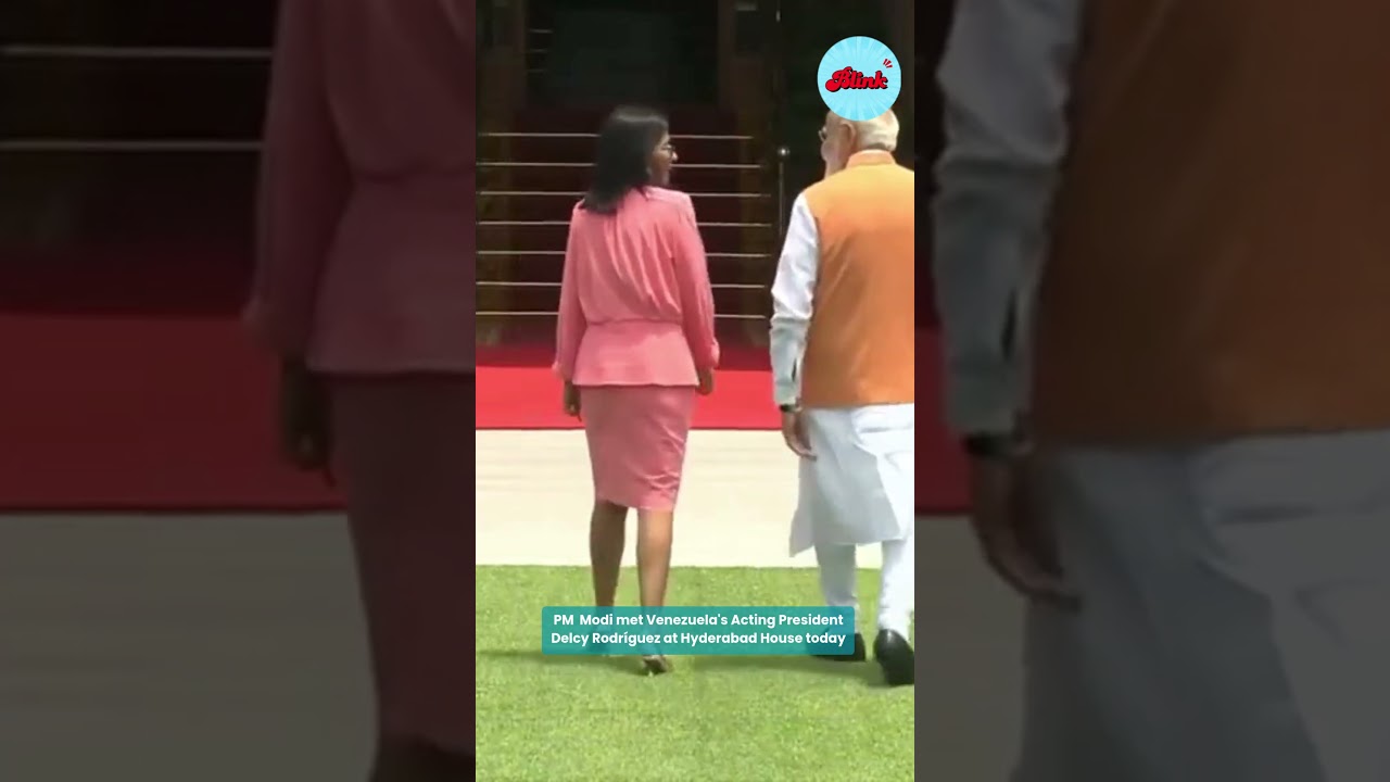 PM Narendra Modi met Venezuela's Acting President Delcy Rodr&iacute;guez at Hyderabad House in Delhi today
