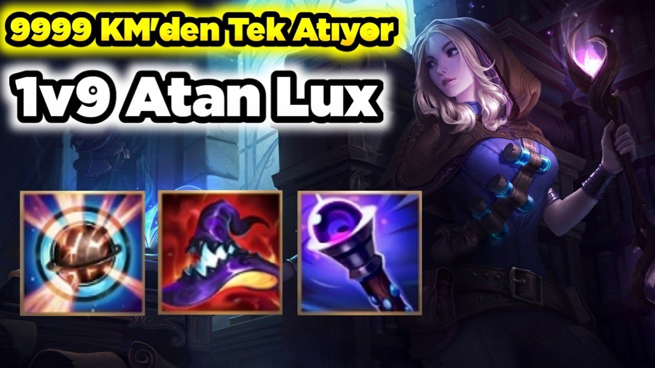 Wild Rift 1v9 Atıyoruz Lux Sen Ne Kadar Güçlüsün Böyle Önümüze Gelene Tek LoL Mobile