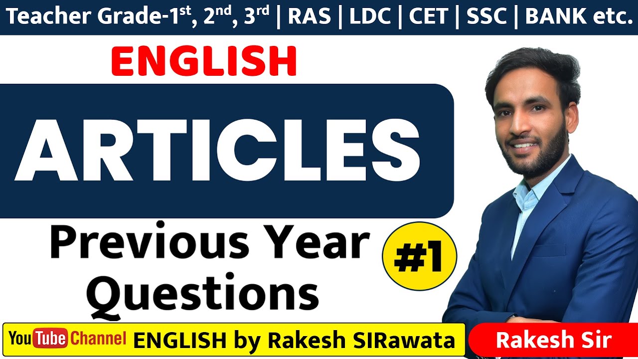 ARTICLES Previous Year Questions  #1 | By Rakesh SIRawata
