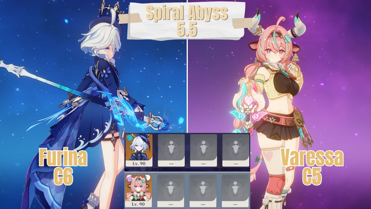C6 Furina & C5 Varessa Solo Spiral Abyss 5.5