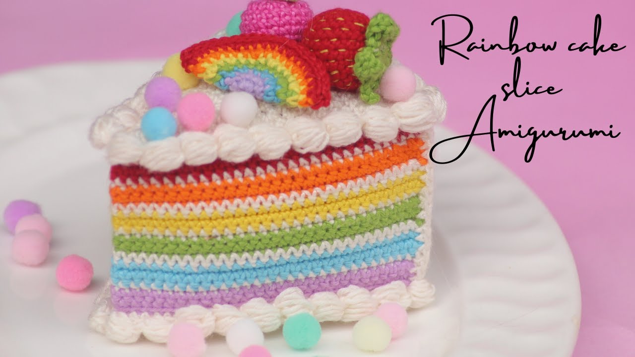 amigurumi rainbow cake || kelas amigurumi seri makanan by misyelshin