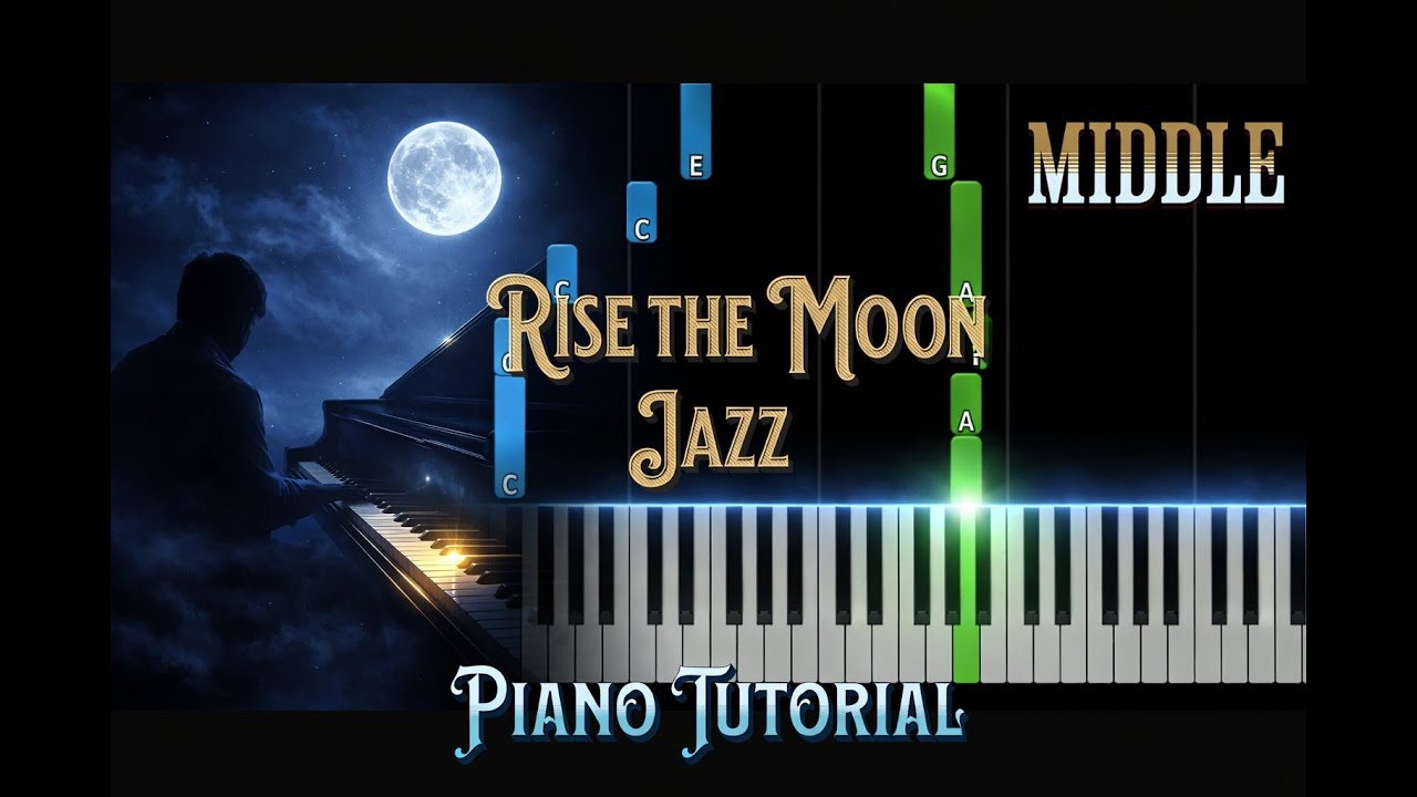Rises the moon  Middle Piano Tutorial Jazz