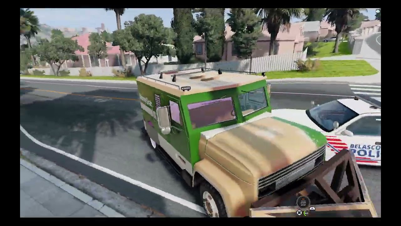 beamng truck in police chase