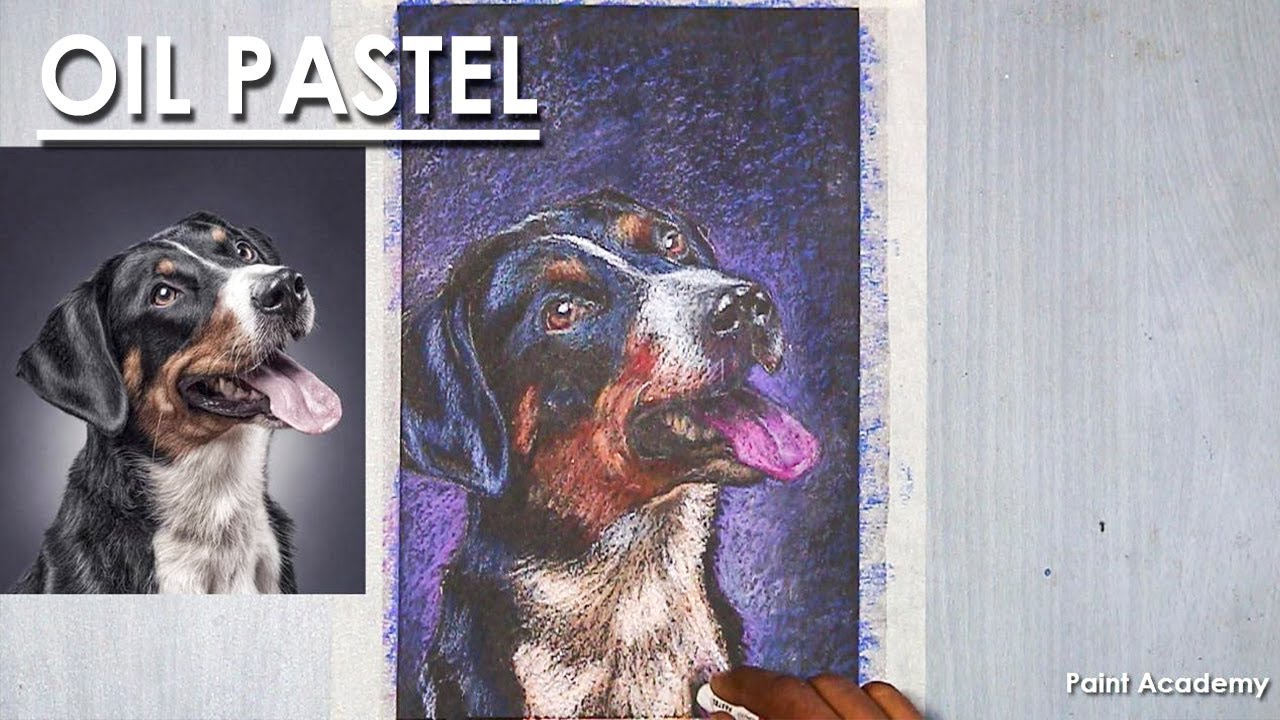 How to Draw A Dog Portrait in Oil Pastel