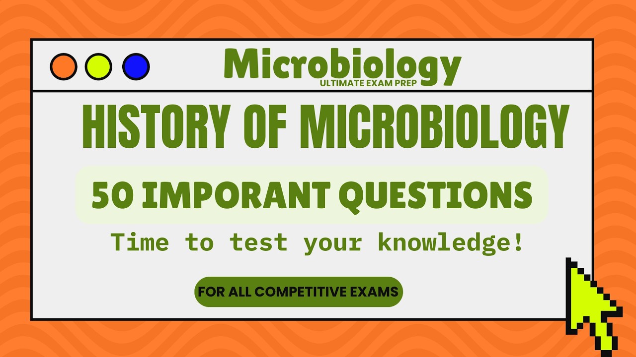 Microbiology Quiz for Competitive Exam|Top 50 Questions-History of Microbiology #microbiologymcq
