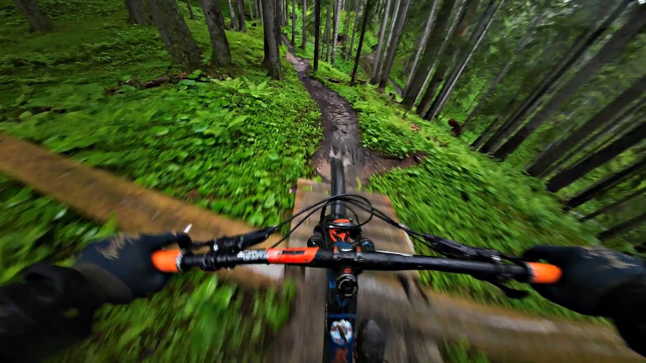 Bikepark Brandnertal - Kurzer Strecken check im Regen.