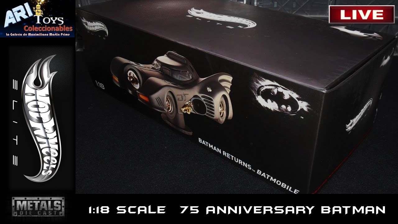 HOY, DESDE LA GALERÍA: BATMOBILE, BATMAN RETURNS, HOT WHEELS ELITE, SCALE 1:18, 2014