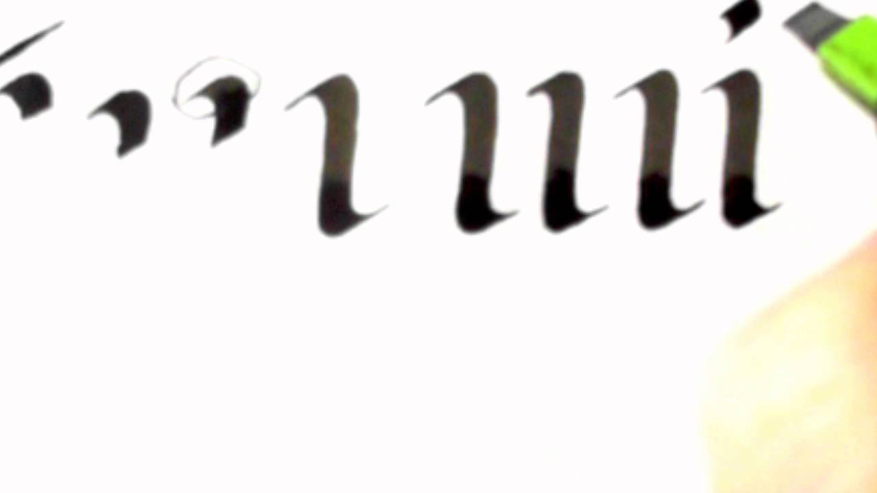 Calligraphy 16 Foundational Hand: lower case i,l,j