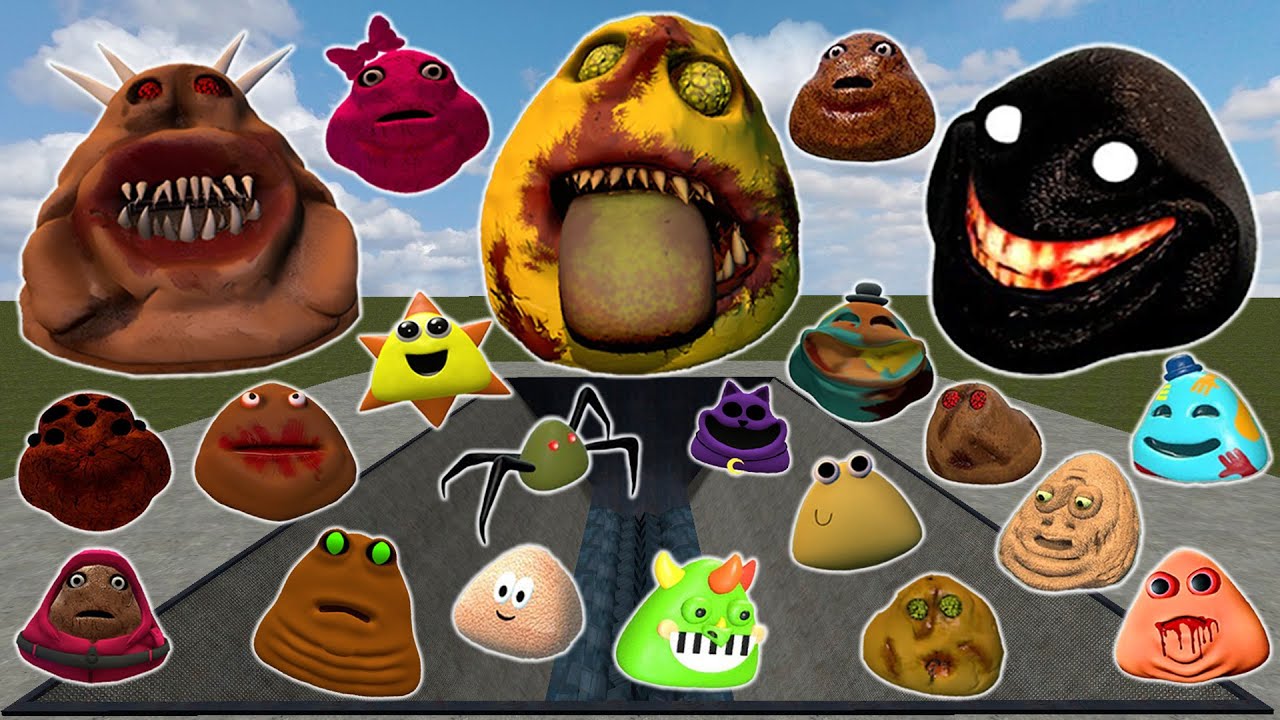DESTROY ALL NEW 3D POU BOU'S REVENGE & ITALIAN BRAINROT FAMILY in GIANT SHREDDER Garry's Mod