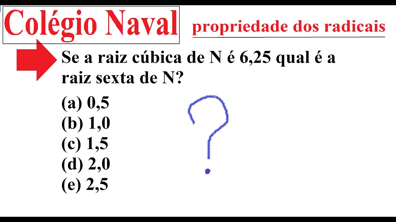 Colégio Naval: Propriedades de Radiciação.