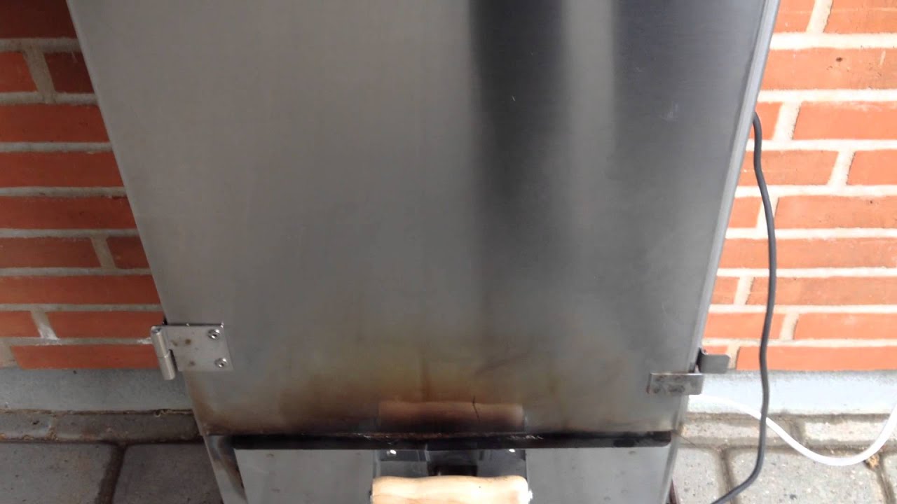 Test af rygeovn med varmelegeme og termostat