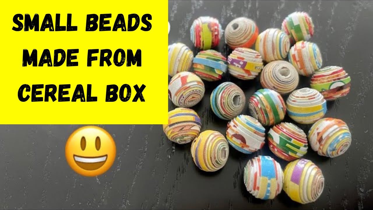 ♻️ Round paper beads | Small round cereal box paper beads #paperbeads#roundpaperbeads