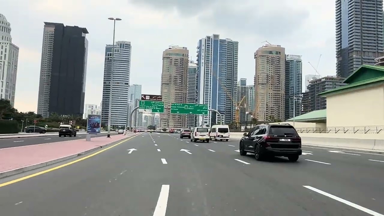 Dubai jbr to jlt road view 