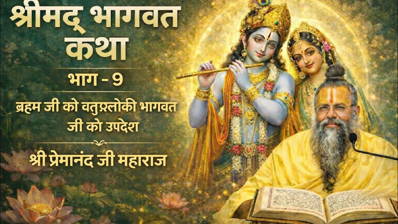 श्रीमद् भागवत कथा भाग-9/ ब्रह्मा जी को चतुश्लोकी भागवत जी का उपदेश /भागवत जी के 10 लक्षणों का वर्णन