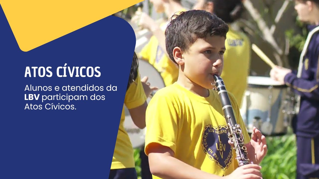 Chamada para os Atos Cívicos com alunos e atendidos da LBV, em São Paulo/SP