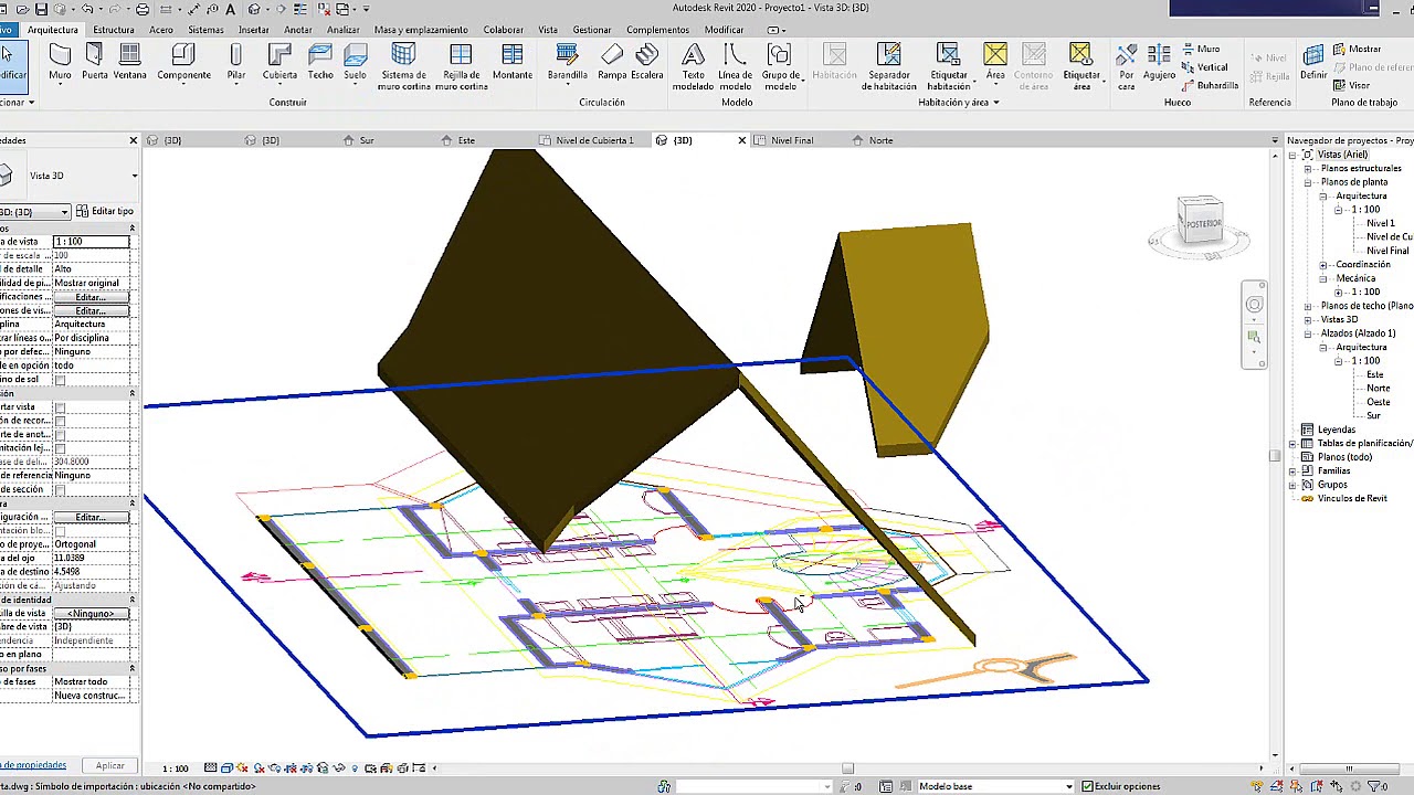 Revit-Creación de Cubierta Unión y Corte