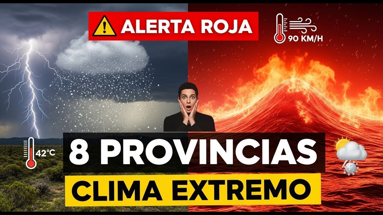 Clima extremo: 8 provincias en alerta por tormentas y granizo de hasta 90 km/h