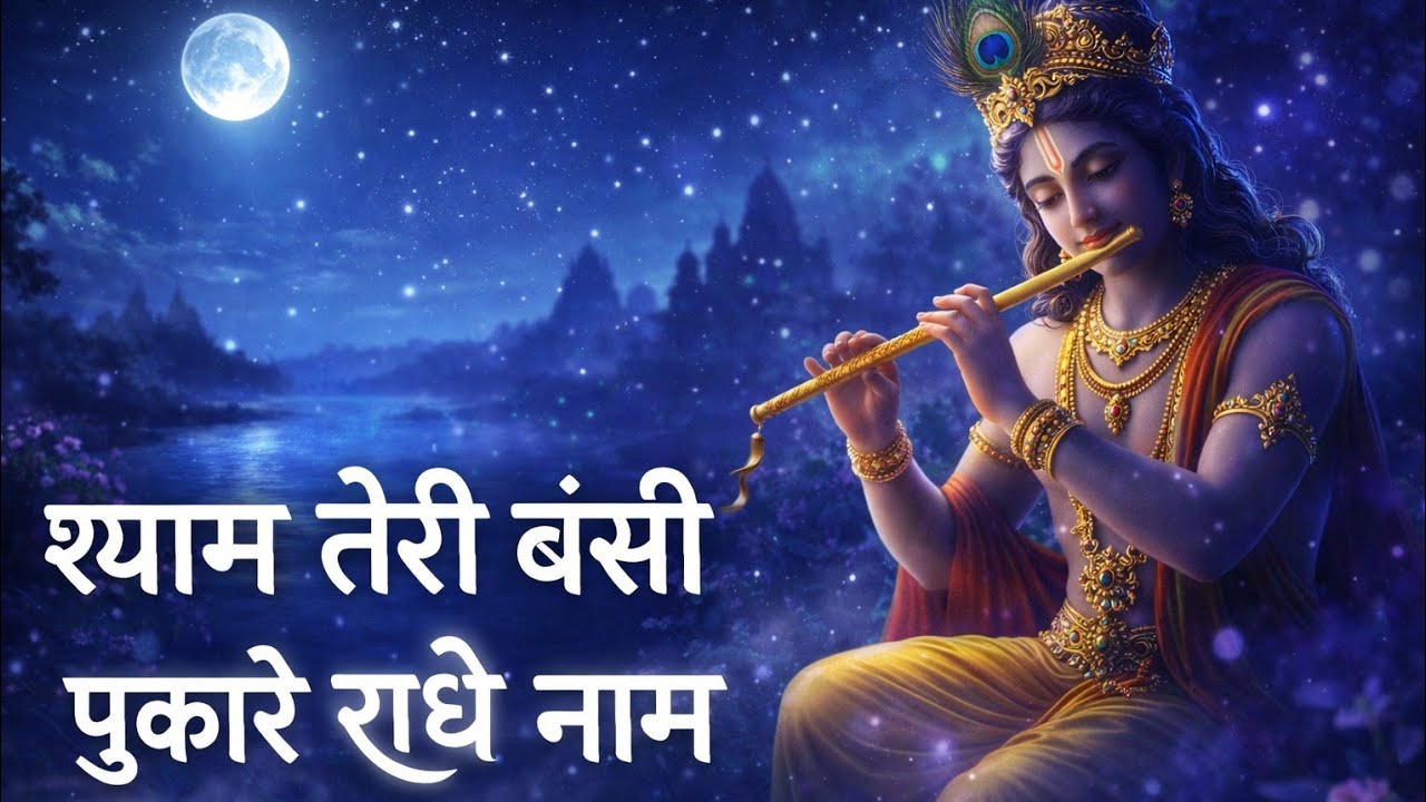 Shyam ki bansuri aur Radha naam ka madhur sangam 💙 Is shant aur bhavnatmak bhajan ko poora suniye